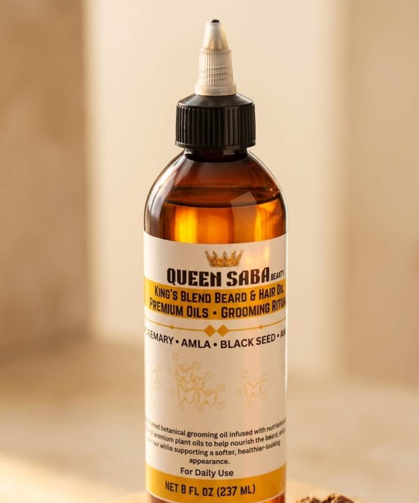 Beard & Hair Growth Oil. FOR KINGS (MEN) Pumpkin Seed, Castor, Rosemary & Black Seed